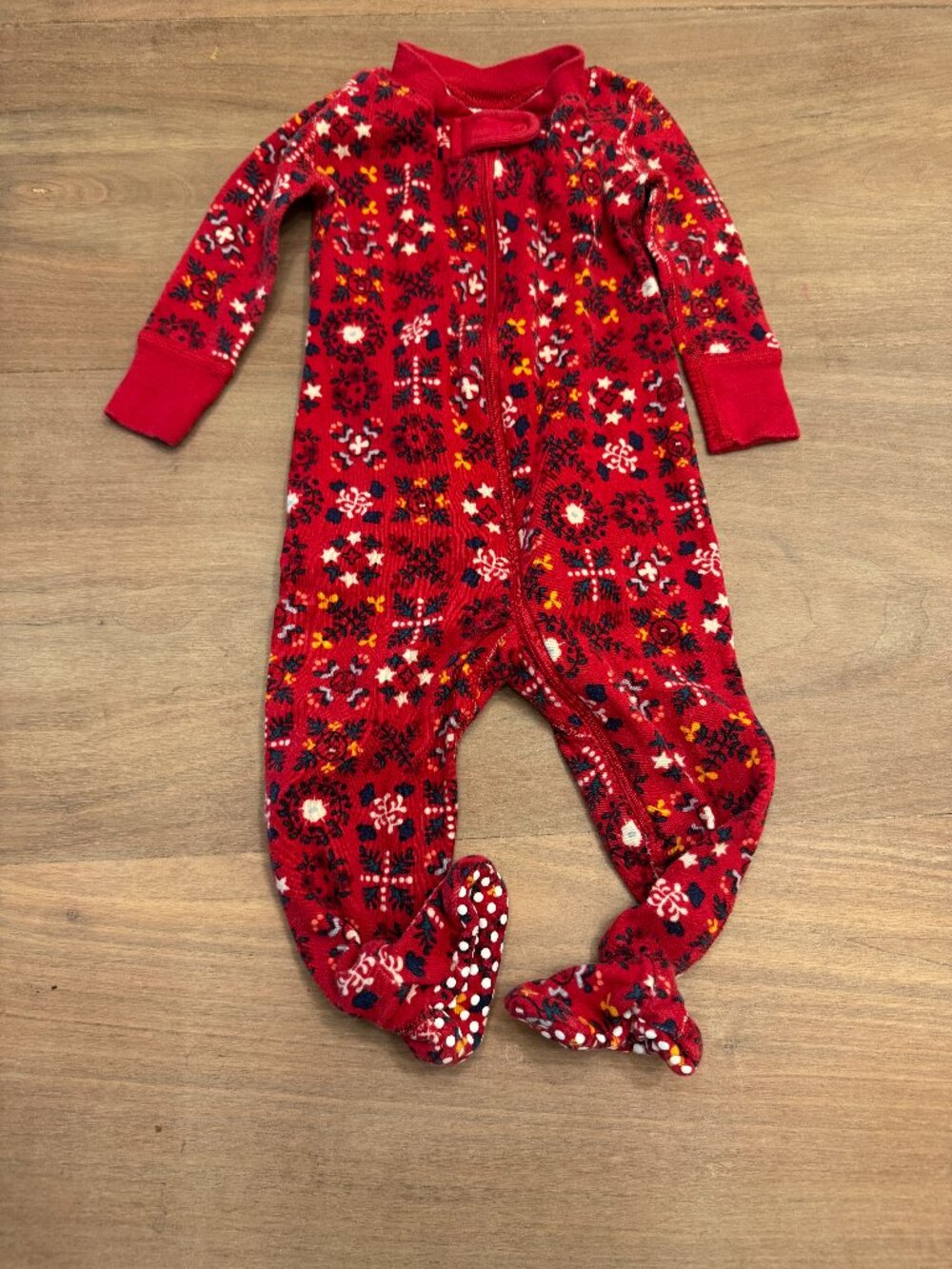 Hanna Andersson Red Fair Isle Zip Footed Sleeper 3-6M Holiday
